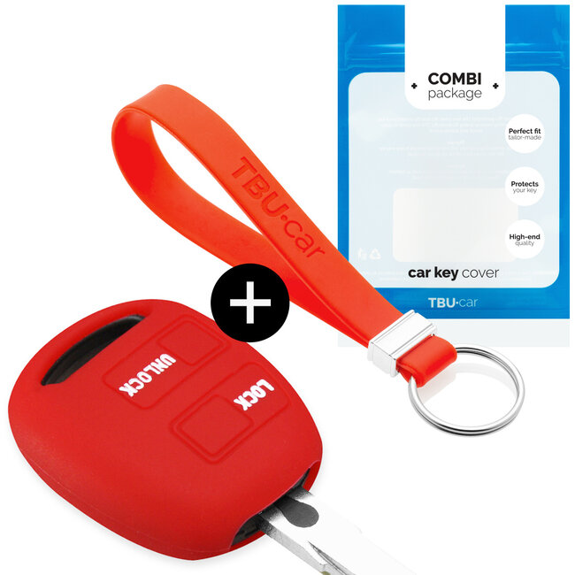 Housse de Protection clé compatible avec Toyota - Coque Cover Housse étui en Silicone - Rouge