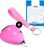 TBU car Toyota Capa Silicone Chave do carro - Capa protetora - Tampa remota FOB - Rosa