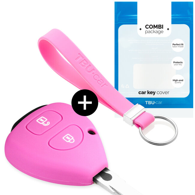 Sleutel cover compatibel met Toyota - Silicone sleutelhoesje - beschermhoesje autosleutel - Roze