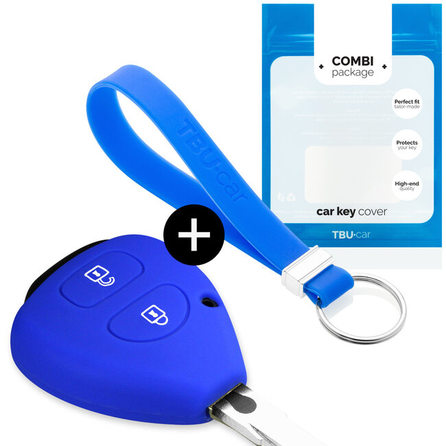 Car key cover compatible with Toyota - Silicone Protective Remote Key Shell - FOB Case Cover - Blue
