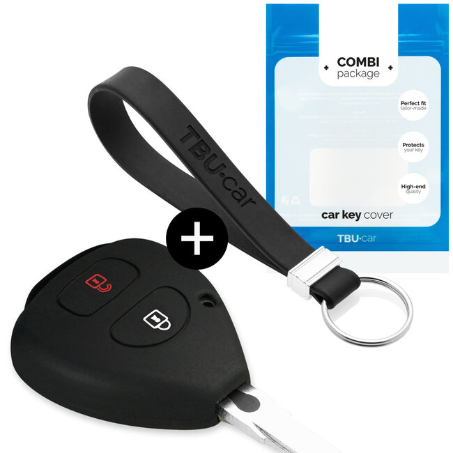 Car key cover compatible with Toyota - Silicone Protective Remote Key Shell - FOB Case Cover - Black