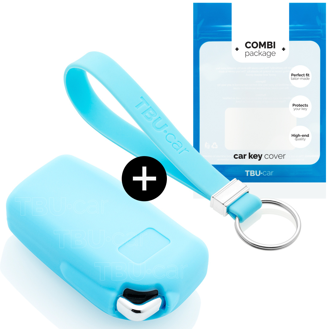 TBU car TBU car Car key cover compatible with Toyota - Silicone Protective Remote Key Shell - FOB Case Cover - Light Blue