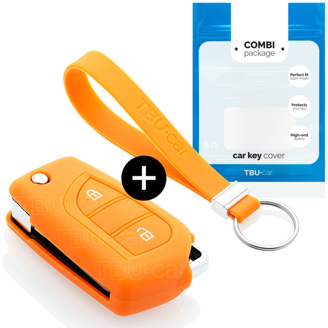 Sleutel cover compatibel met Toyota - Silicone sleutelhoesje - beschermhoesje autosleutel - Oranje