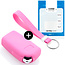 Capa para chave do carro compatível com Toyota - Capa Protetora de Chave Remota de Silicone - Tampa Remota FOB - Rosa
