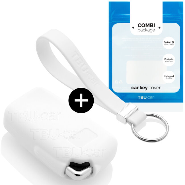 Car key cover compatible with Toyota - Silicone Protective Remote Key Shell - FOB Case Cover - White