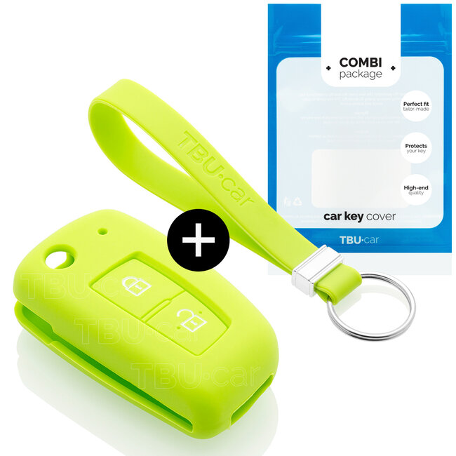 Sleutel cover compatibel met Nissan - Silicone sleutelhoesje - beschermhoesje autosleutel - Lime groen