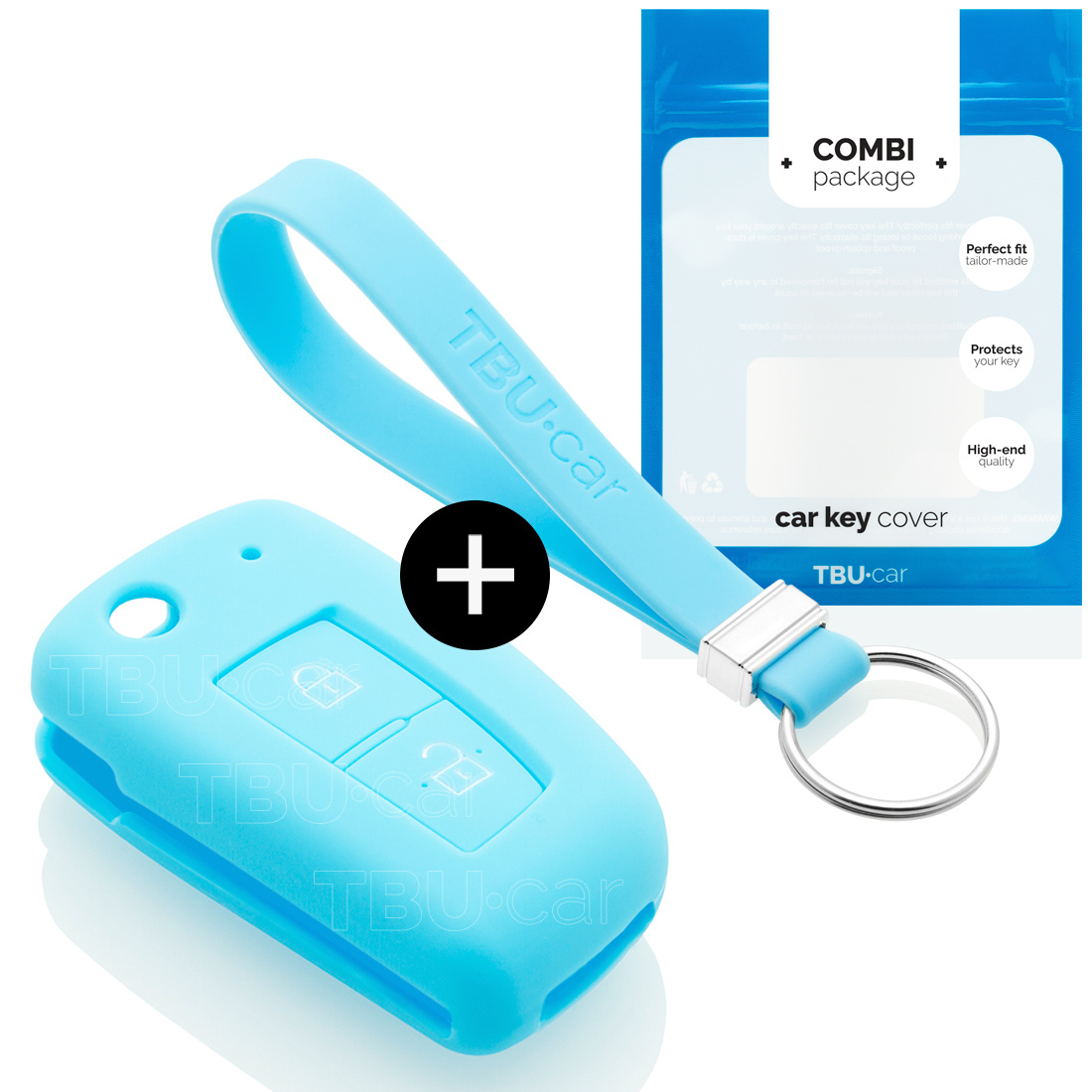 TBU car TBU car Car key cover compatible with Nissan - Silicone Protective Remote Key Shell - FOB Case Cover - Light Blue