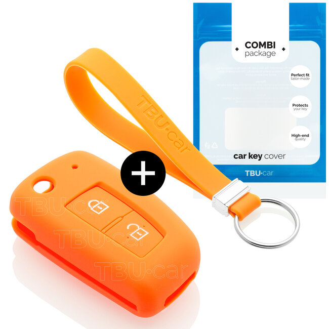 Sleutel cover compatibel met Nissan - Silicone sleutelhoesje - beschermhoesje autosleutel - Oranje