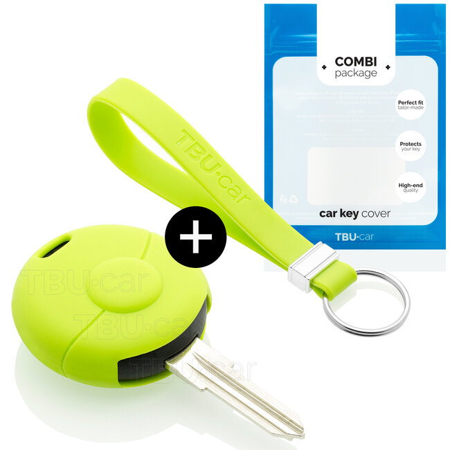 Capa para chave do carro compatível com Smart - Capa Protetora de Chave Remota de Silicone - Tampa Remota FOB - Verde lima