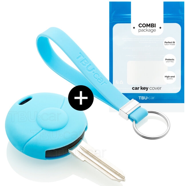 Housse de Protection clé compatible avec Smart - Coque Cover Housse étui en Silicone - Bleu clair