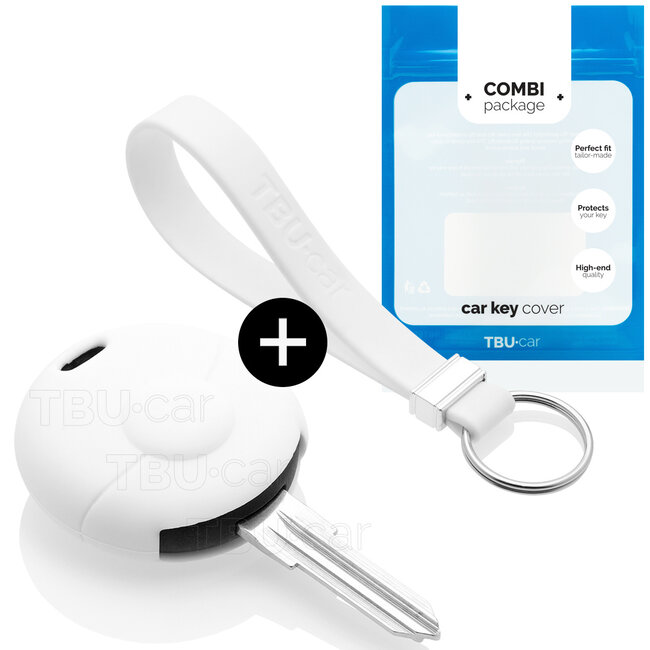 Funda Carcasa llave compatible con Smart - Funda de Silicona - Cover de Llave Coche - Blanco