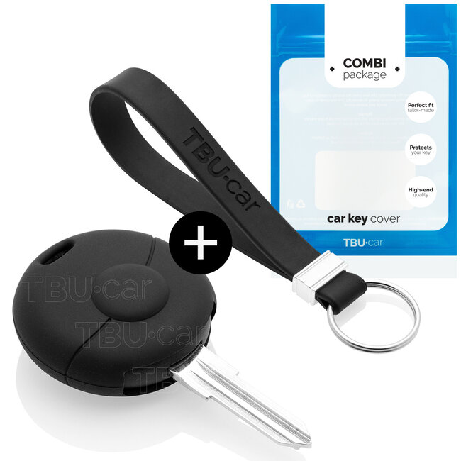 Sleutel cover compatibel met Smart - Silicone sleutelhoesje - beschermhoesje autosleutel - Zwart