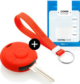 TBU car TBU car Housse de Protection clé compatible avec Smart - Coque Cover Housse étui en Silicone - Rouge