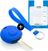 TBU car TBU car Car key cover compatible with Smart - Silicone Protective Remote Key Shell - FOB Case Cover - Blue