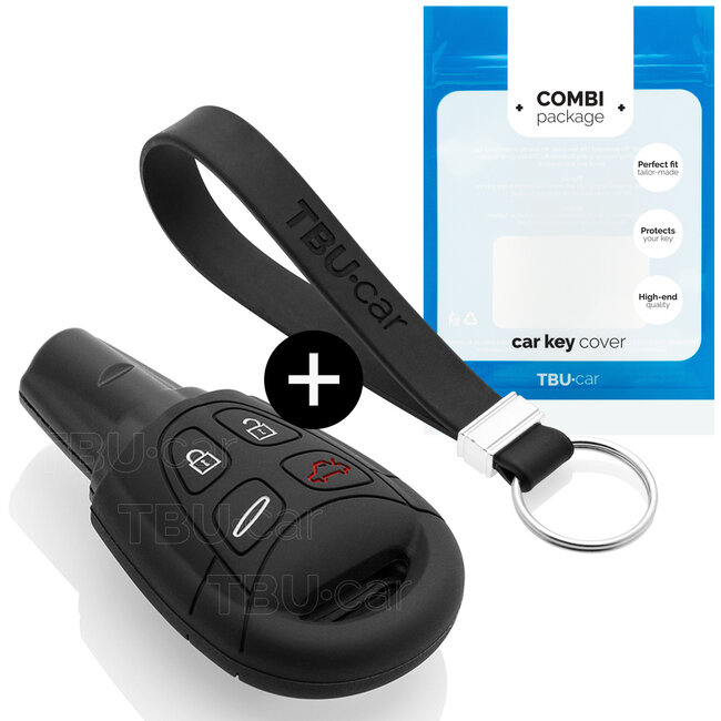 Cover chiavi auto compatibile con Saab - Copertura protettiva - Custodia Protettiva in Silicone - Nero