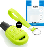 TBU car TBU car Car key cover compatible with Saab - Silicone Protective Remote Key Shell - FOB Case Cover - Lime green