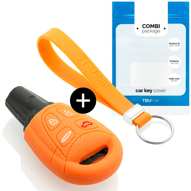 Housse de Protection clé compatible avec Saab - Coque Cover Housse étui en Silicone - Orange