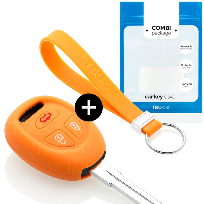Housse de Protection clé compatible avec Saab - Coque Cover Housse étui en Silicone - Orange
