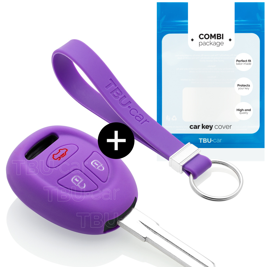 TBU car Saab Capa Silicone Chave do carro - Capa protetora - Tampa remota FOB - Roxo