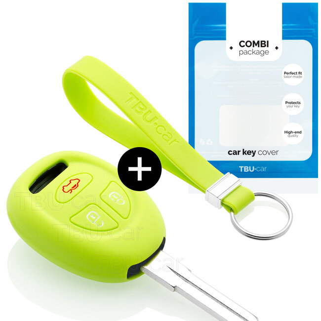Sleutel cover compatibel met Saab - Silicone sleutelhoesje - beschermhoesje autosleutel - Lime groen