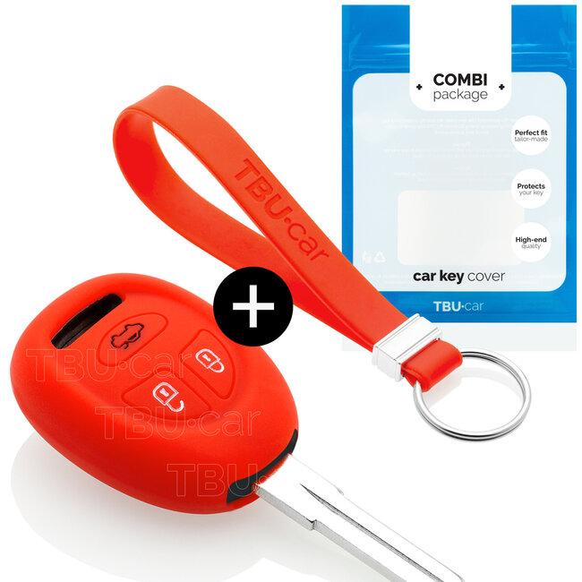 Housse de Protection clé compatible avec Saab - Coque Cover Housse étui en Silicone - Rouge