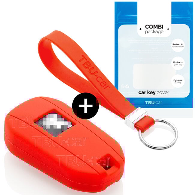 Capa para chave do carro compatível com Opel - Capa Protetora de Chave Remota de Silicone - Tampa Remota FOB - Vermelho