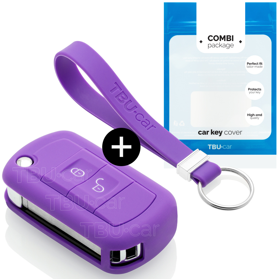 TBU car Land Rover Capa Silicone Chave do carro - Capa protetora - Tampa remota FOB - Roxo