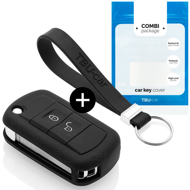 Car key cover compatible with Land Rover - Silicone Protective Remote Key Shell - FOB Case Cover - Black