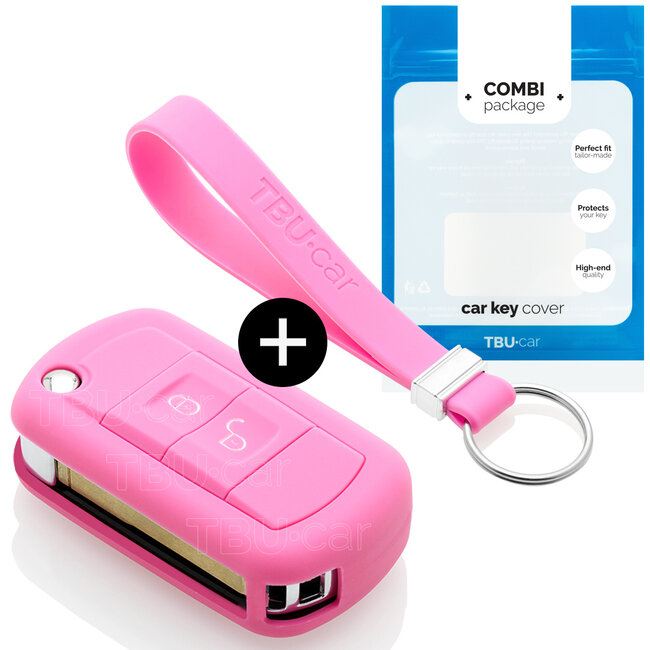 Capa para chave do carro compatível com Land Rover - Capa Protetora de Chave Remota de Silicone - Tampa Remota FOB - Rosa
