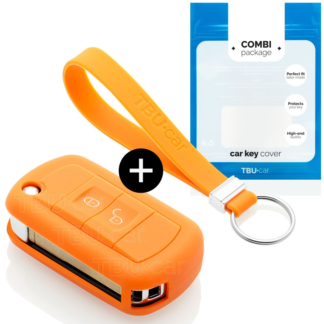 TBU car TBU car Car key cover compatible with Land Rover - Silicone Protective Remote Key Shell - FOB Case Cover - Orange