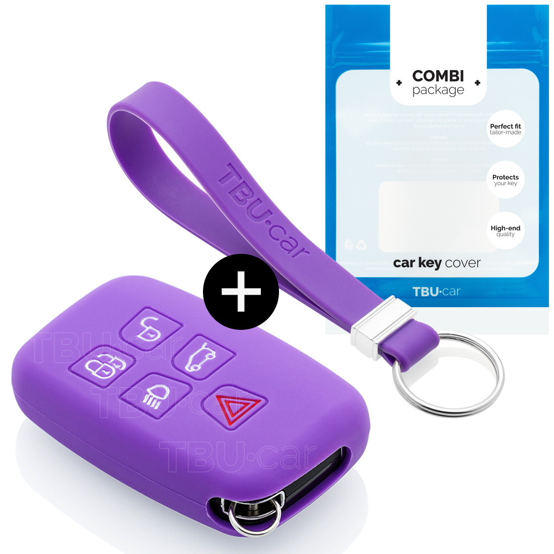 TBU car Range Rover Capa Silicone Chave do carro - Capa protetora - Tampa remota FOB - Roxo