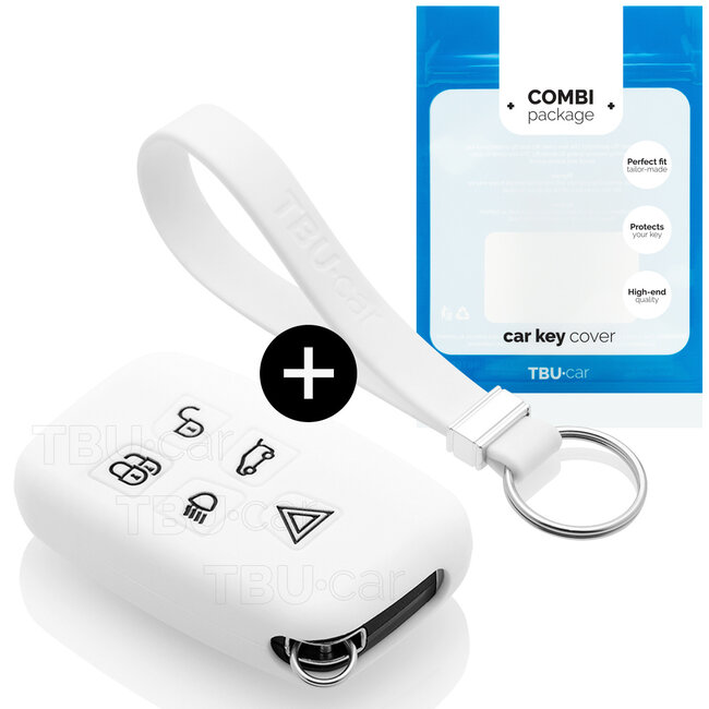 Cover chiavi auto compatibile con Range Rover - Copertura protettiva - Custodia Protettiva in Silicone - Bianco