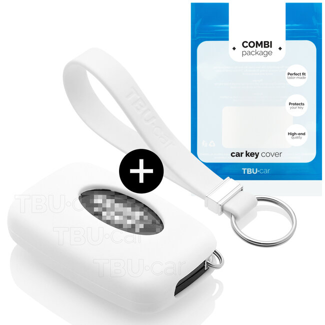 Autoschlüssel Hülle kompatibel mit Land Rover 5 Tasten (Keyless Entry) - Schutzhülle aus Silikon - Auto Schlüsselhülle Cover in Weiß