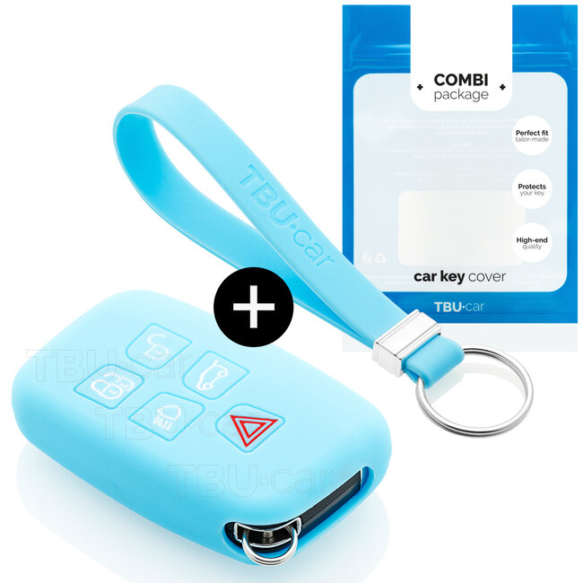 Funda Carcasa llave compatible con Range Rover - Funda de Silicona - Cover de Llave Coche - Azul claro