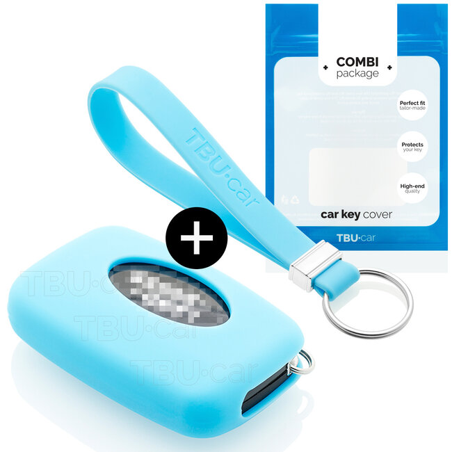 Autoschlüssel Hülle kompatibel mit Land Rover 5 Tasten (Keyless Entry) - Schutzhülle aus Silikon - Auto Schlüsselhülle Cover in Hellblau