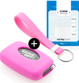 TBU car TBU car Car key cover compatible with Range Rover - Silicone Protective Remote Key Shell - FOB Case Cover - Pink