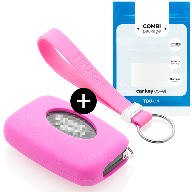 Sleutel cover compatibel met Range Rover - Silicone sleutelhoesje - beschermhoesje autosleutel - Roze