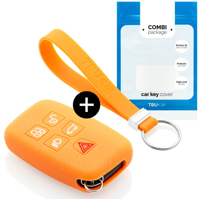 Funda Carcasa llave compatible con Range Rover - Funda de Silicona - Cover de Llave Coche - Naranja