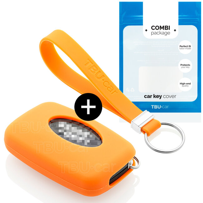 Sleutel cover compatibel met Range Rover - Silicone sleutelhoesje - beschermhoesje autosleutel - Oranje