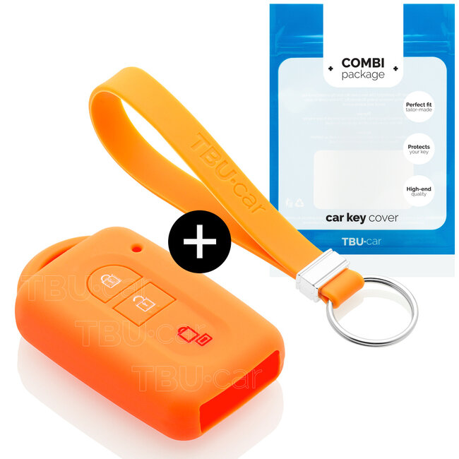 Funda Carcasa llave compatible con Nissan - Funda de Silicona - Cover de Llave Coche - Naranja