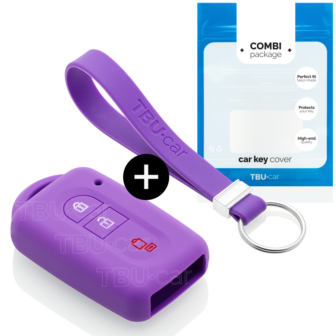 TBU car Nissan Capa Silicone Chave do carro - Capa protetora - Tampa remota FOB - Roxo