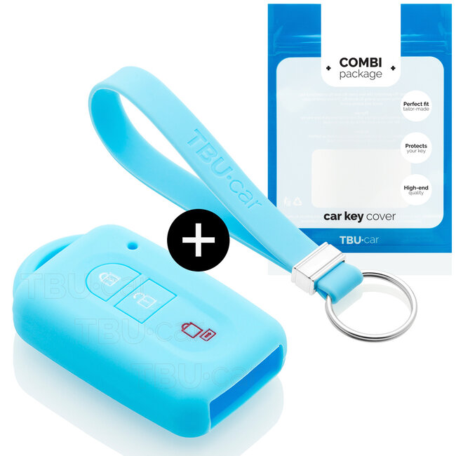 Capa para chave do carro compatível com Nissan - Capa Protetora de Chave Remota de Silicone - Tampa Remota FOB - Azul claro
