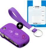 TBU car TBU car Funda Carcasa llave compatible con Ford - Funda de Silicona - Cover de Llave Coche - Violeta