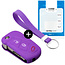 Capa para chave do carro compatível com Ford - Capa Protetora de Chave Remota de Silicone - Tampa Remota FOB - Roxo