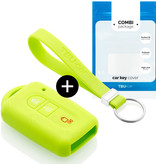 TBU car TBU car Car key cover compatible with Nissan - Silicone Protective Remote Key Shell - FOB Case Cover - Lime green