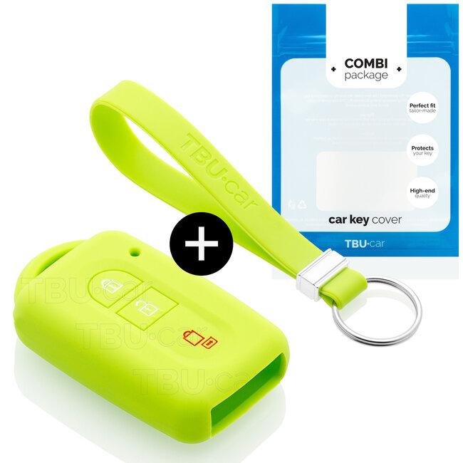Sleutel cover compatibel met Nissan - Silicone sleutelhoesje - beschermhoesje autosleutel - Lime groen