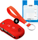 TBU car Ford Capa Silicone Chave do carro - Capa protetora - Tampa remota FOB - Vermelho