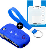 TBU car Ford Capa Silicone Chave do carro - Capa protetora - Tampa remota FOB - Azul