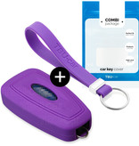 TBU car TBU car Car key cover compatible with Ford - Silicone Protective Remote Key Shell - FOB Case Cover - Purple