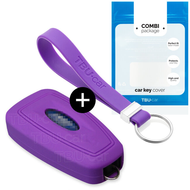 Car key cover compatible with Ford - Silicone Protective Remote Key Shell - FOB Case Cover - Purple